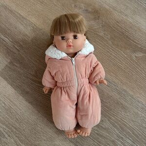 Les Miniz'habits Minikane doll snowsuit pink corduroy